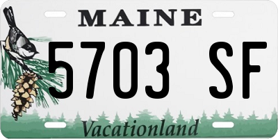 ME license plate 5703SF