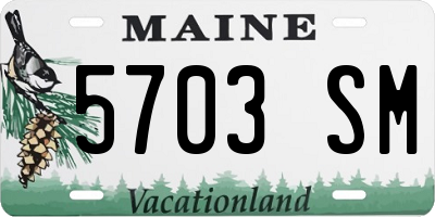 ME license plate 5703SM