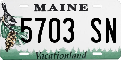 ME license plate 5703SN