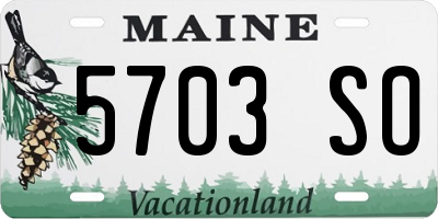 ME license plate 5703SO