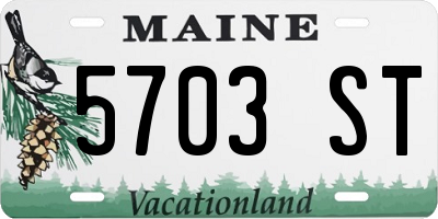 ME license plate 5703ST