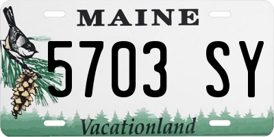 ME license plate 5703SY