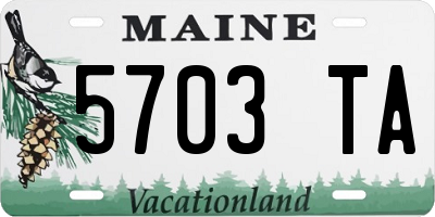 ME license plate 5703TA