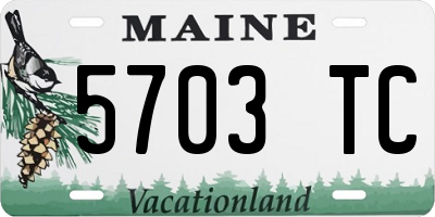 ME license plate 5703TC