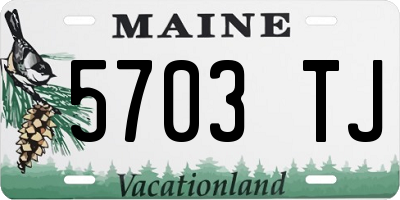ME license plate 5703TJ