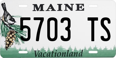 ME license plate 5703TS