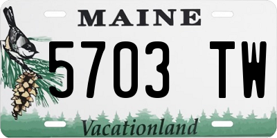 ME license plate 5703TW