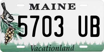 ME license plate 5703UB