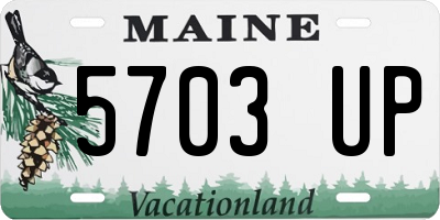 ME license plate 5703UP