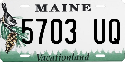 ME license plate 5703UQ