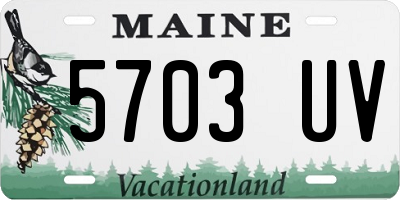 ME license plate 5703UV