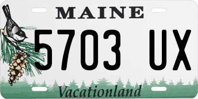 ME license plate 5703UX