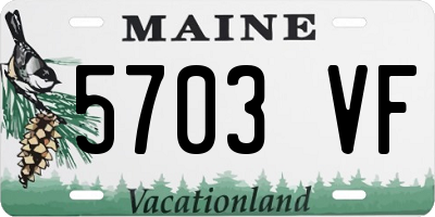 ME license plate 5703VF