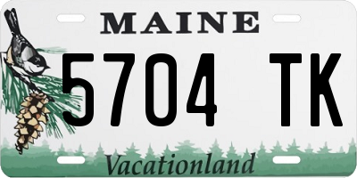 ME license plate 5704TK