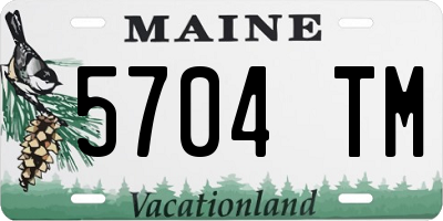 ME license plate 5704TM