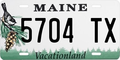 ME license plate 5704TX