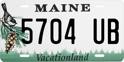 ME license plate 5704UB