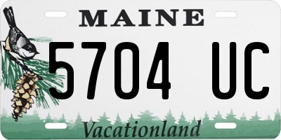 ME license plate 5704UC