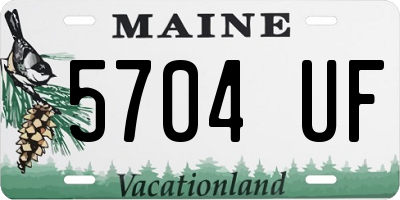 ME license plate 5704UF