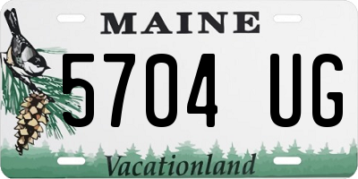 ME license plate 5704UG