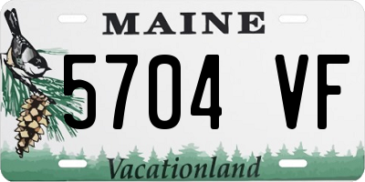 ME license plate 5704VF