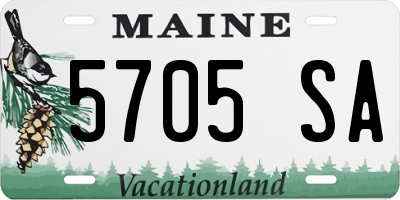 ME license plate 5705SA