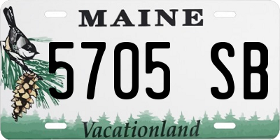 ME license plate 5705SB