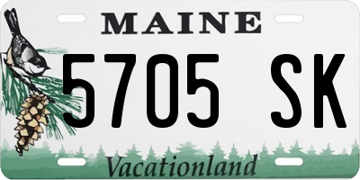 ME license plate 5705SK