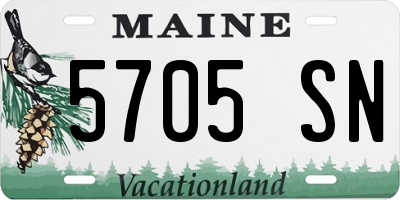 ME license plate 5705SN