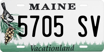 ME license plate 5705SV
