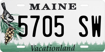 ME license plate 5705SW