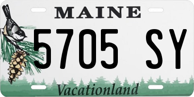 ME license plate 5705SY