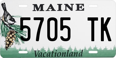 ME license plate 5705TK