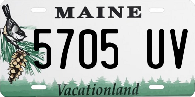 ME license plate 5705UV