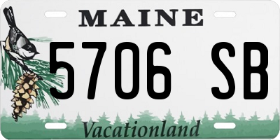 ME license plate 5706SB