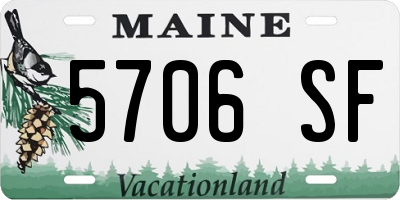 ME license plate 5706SF