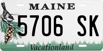 ME license plate 5706SK