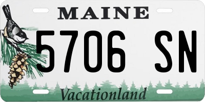 ME license plate 5706SN