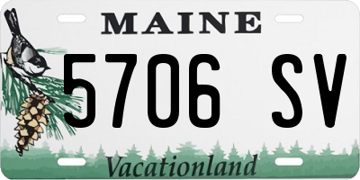 ME license plate 5706SV