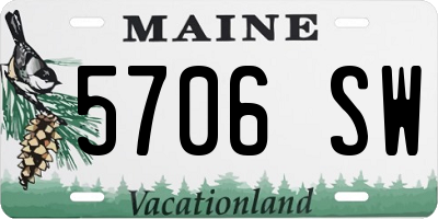 ME license plate 5706SW