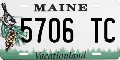 ME license plate 5706TC