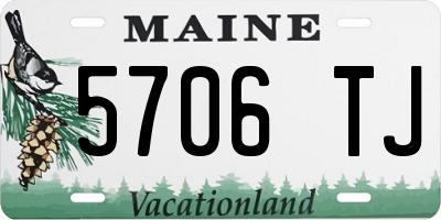 ME license plate 5706TJ