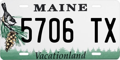 ME license plate 5706TX