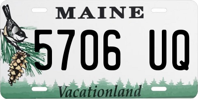 ME license plate 5706UQ