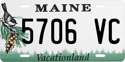 ME license plate 5706VC