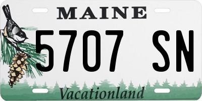 ME license plate 5707SN
