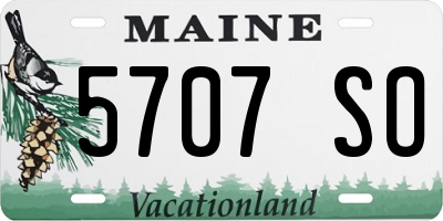 ME license plate 5707SO