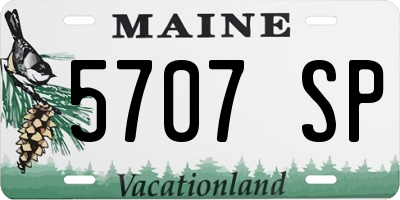 ME license plate 5707SP