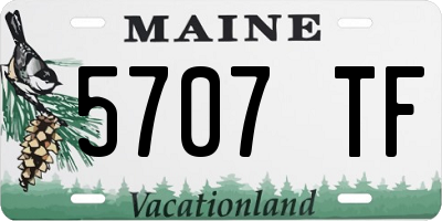 ME license plate 5707TF
