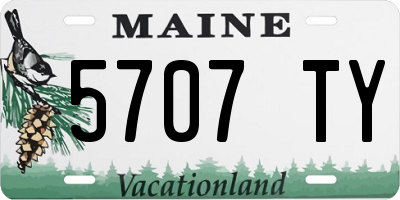 ME license plate 5707TY